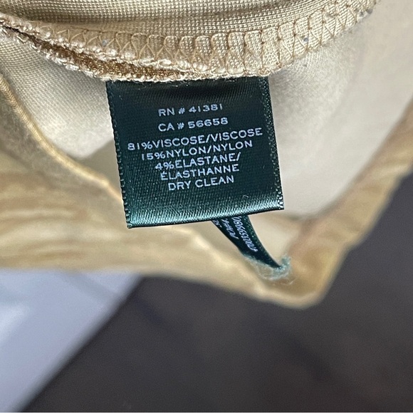 Lauren Ralph Lauren Snakeskin Print Dress Size Small Short Sleeve Beige Brown - Picture 4 of 7